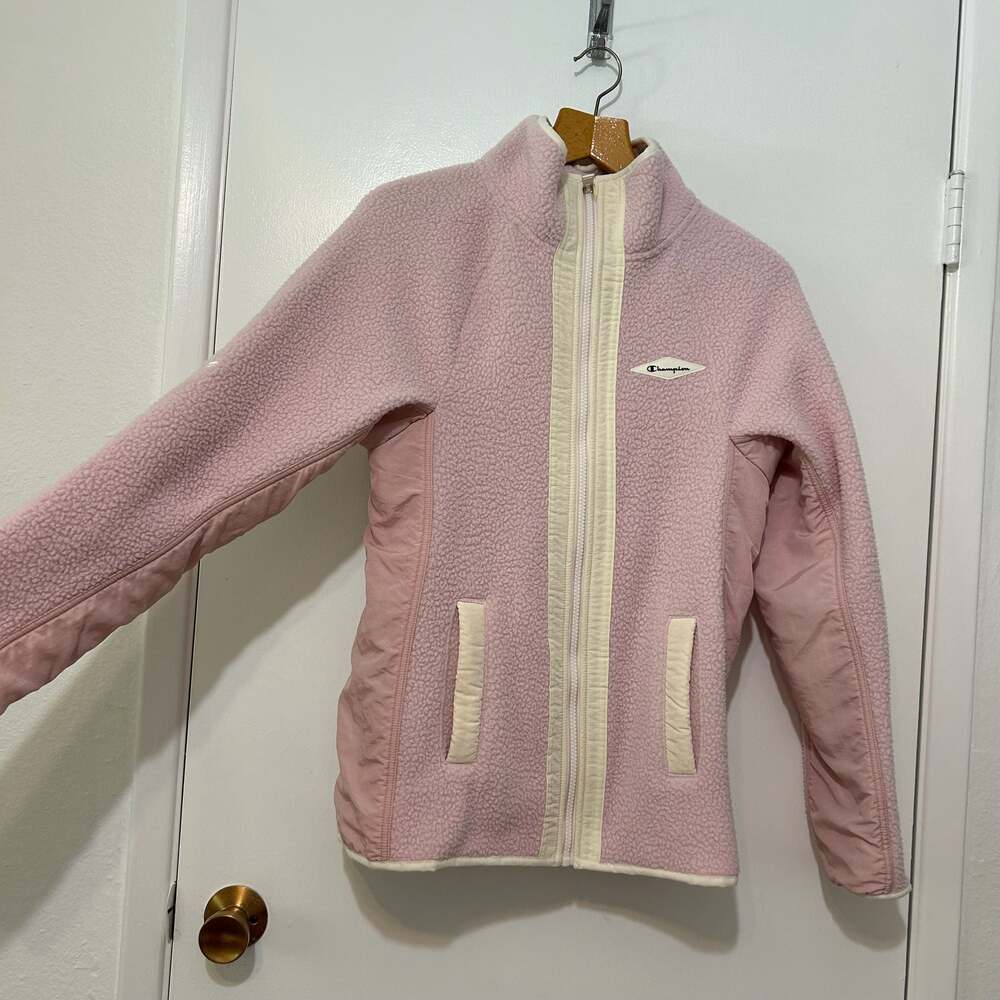 Champion Women's Pink Sherpa Fleece Full Zip Jacket Size S